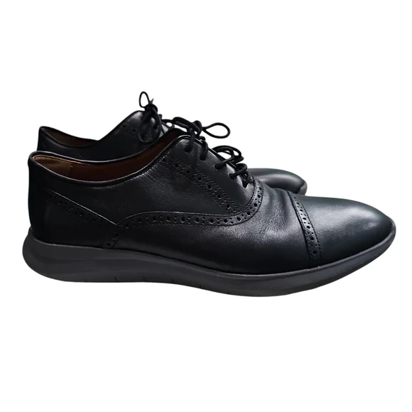 Johnston & Murphy Men’s 9.5M Black Leather Oxford Dress Shoes Classic Preppy - Picture 4 of 8